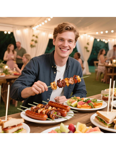 200 Palitos de Bambú Planos 30 cm TOXINYUAN para Asar