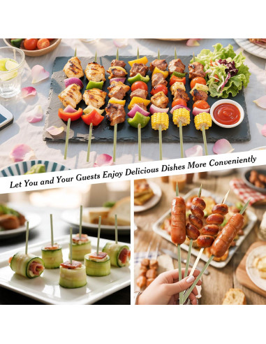 200 Palitos de Bambú Planos 30 cm TOXINYUAN para Asar