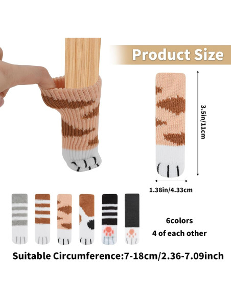 24 Protectores de Suelo para Patas de Sillas Antideslizantes