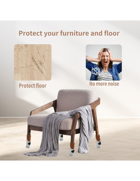 24 Protectores de Suelo para Patas de Sillas Antideslizantes