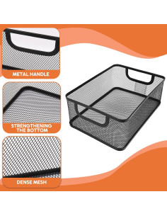 Paquete de 2 Cestas de Almacenamiento EsOffcce - Metal, 30x22cm y 27x19cm 2