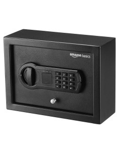 Caja Fuerte Electrónica Amazon Basics 30x22x11 cm Negra
