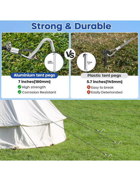 Kit de Cable de Acero Inoxidable 1/8" 61m TooTaci con Tensores