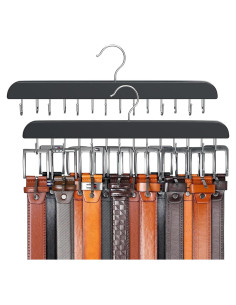 Organizador de Cinturones y Corbatas BEWITU 2 Piezas 14 Ganchos