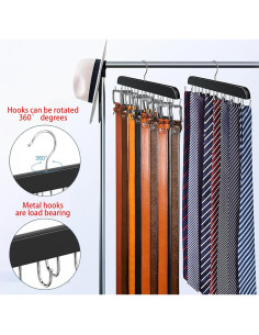 Organizador de Cinturones y Corbatas BEWITU 2 Piezas 14 Ganchos 2