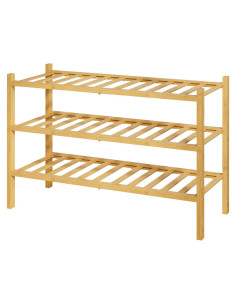 Estante de Zapatos Kitsure de Bambú Natural 68x28x48 cm