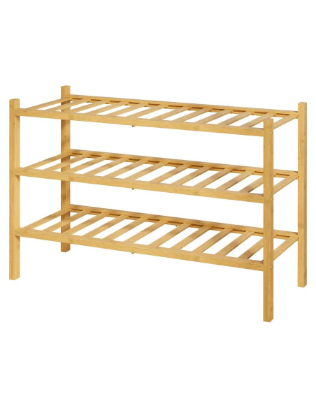 Estante de Zapatos Kitsure de Bambú Natural 68x28x48 cm
