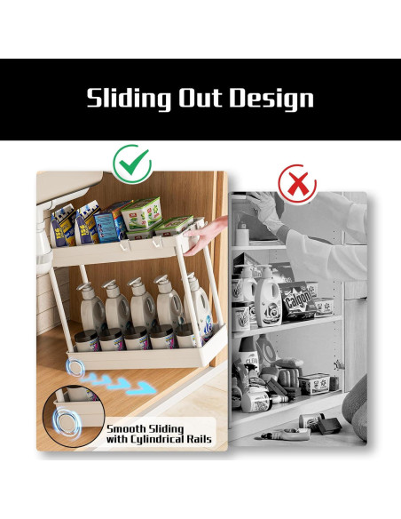 Organizador Bajo Fregadero Cicilyna 2 Niveles Blanco Helado