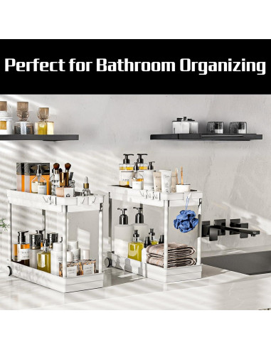 Organizador Bajo Fregadero Cicilyna 2 Niveles Blanco Helado