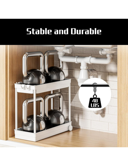 Organizador Bajo Fregadero Cicilyna 2 Niveles Blanco Helado