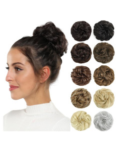 Extensión de moño desordenado Rose Bud, marrón oscuro, 14.5cm
