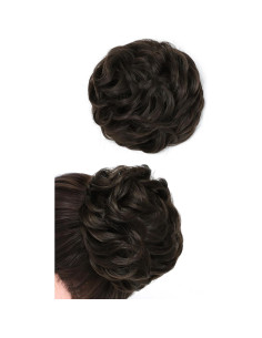 Extensión de moño desordenado Rose Bud, marrón oscuro, 14.5cm 2