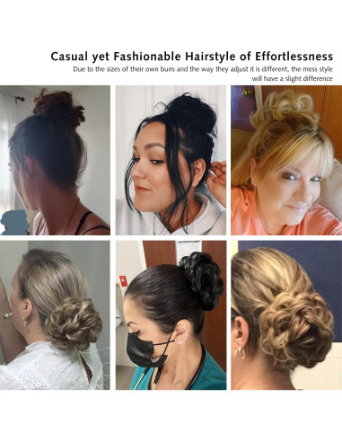 Extensión de moño desordenado Rose Bud, marrón oscuro, 14.5cm