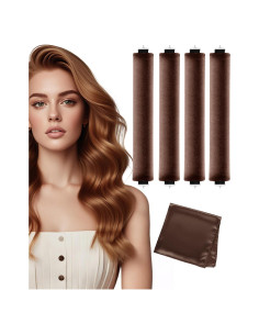 Rizador de Cabello Sin Calor Togayu Jumbo 4 Piezas Marrón