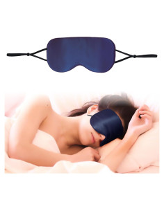 Máscara de Ojos de Seda de Morera MILASONUS Azul Ajustable