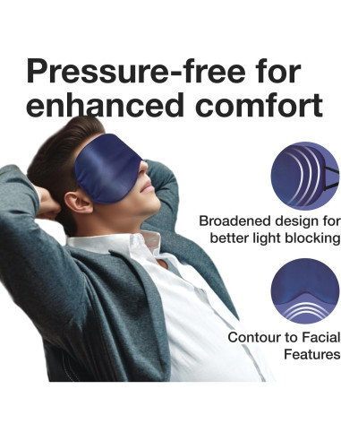 Máscara de Ojos de Seda de Morera MILASONUS Azul Ajustable