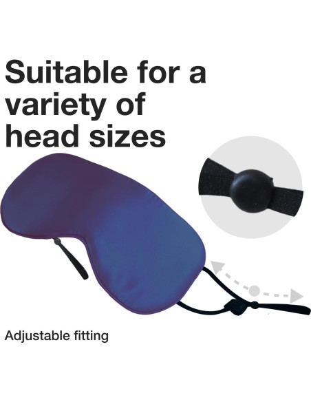 Máscara de Ojos de Seda de Morera MILASONUS Azul Ajustable