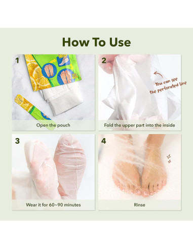 Mascarilla Exfoliante para Pies Purederm - 9 Unidades