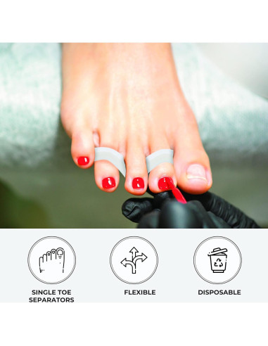 Tiras Separadoras de Dedos ForPro, 100 Unidades, 15.24 cm, Blanco