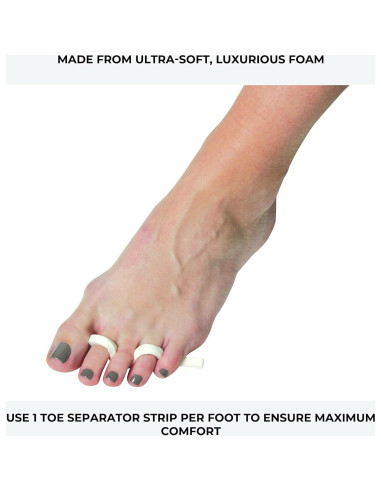 Tiras Separadoras de Dedos ForPro, 100 Unidades, 15.24 cm, Blanco