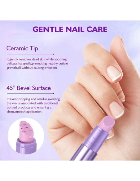 Bolígrafo de Aceite para Cutículas 3-en-1 Fmnung - Punta Cerámica