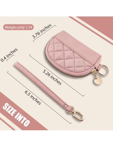 Monedero Acolchado de Nylon M-Plateau Rosa con Correa