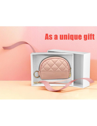 Monedero Acolchado de Nylon M-Plateau Rosa con Correa