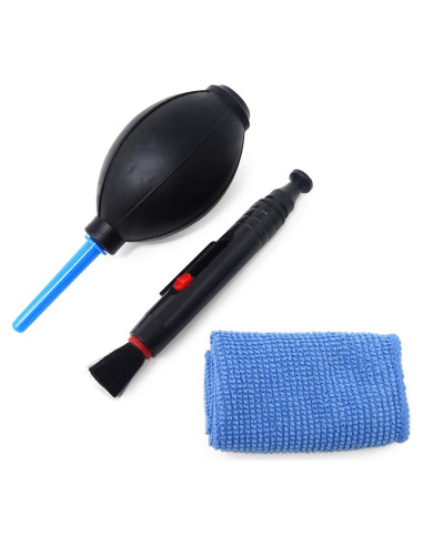 Kit de limpieza de cámara 3 en 1 Honbay - Soplador, paño y bolígrafo