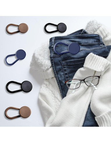 12 Extensores de Botón para Jeans ZTEOFO - Negro, Azul, Caqui