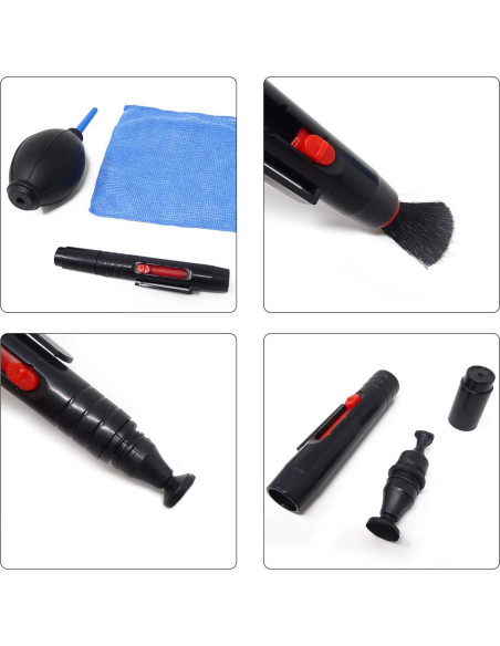 Kit de limpieza de cámara 3 en 1 Honbay - Soplador, paño y bolígrafo