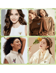 Juego de 4 Broches de Cristal Vintage para Mujeres - Accesorios Elegantes 2