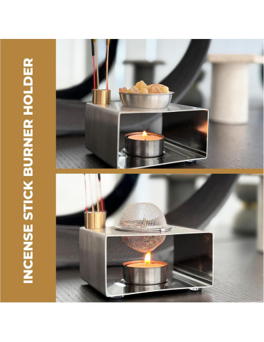 Soporte de Incienso CiLoN 4 en 1 Acero Inoxidable Negro