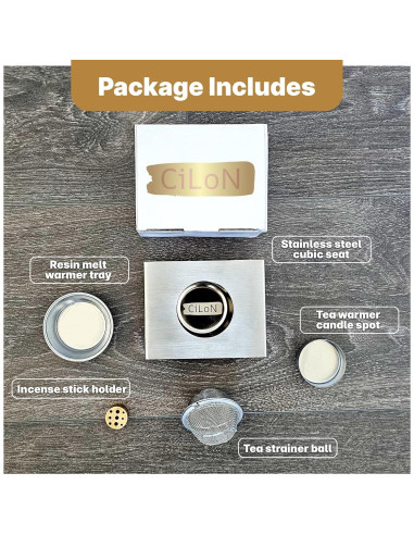 Soporte de Incienso CiLoN 4 en 1 Acero Inoxidable Negro