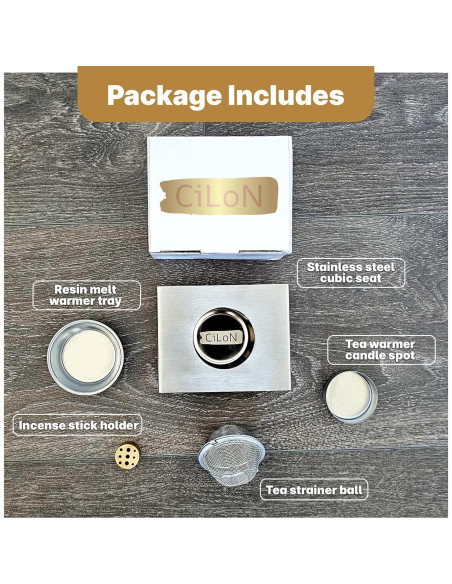 Soporte de Incienso CiLoN 4 en 1 Acero Inoxidable Negro