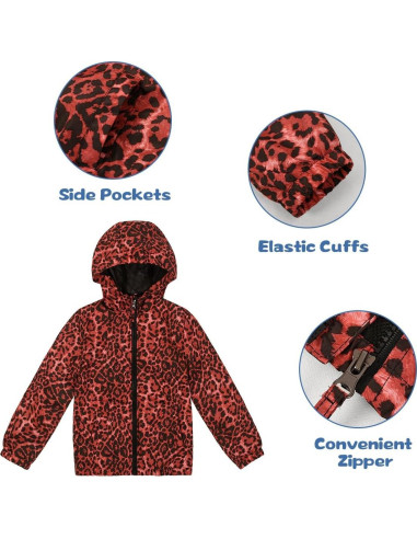 Chaqueta de Lluvia Impermeable Joyson para Niñas 8-9 Años
