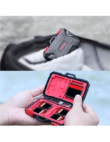 Funda para Tarjetas de Memoria LYNCA KH10, Estuche Duro Resistente