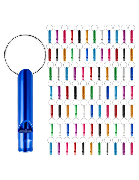 117 Silbatos de Emergencia Norcoin con Llavero Aluminio Multicolor