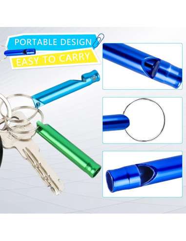 117 Silbatos de Emergencia Norcoin con Llavero Aluminio Multicolor