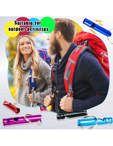 117 Silbatos de Emergencia Norcoin con Llavero Aluminio Multicolor