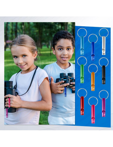 117 Silbatos de Emergencia Norcoin con Llavero Aluminio Multicolor