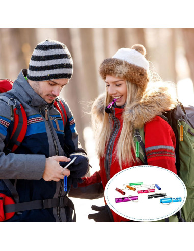 117 Silbatos de Emergencia Norcoin con Llavero Aluminio Multicolor