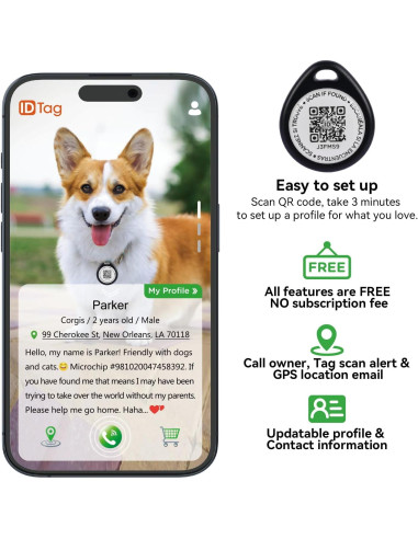 Etiqueta de Identificación Inteligente Icitekwan para Mascotas S