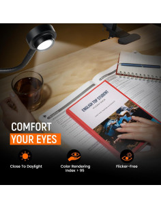 Luz de Lectura LED RVSPARK con Clip Flexible y 3 Modos 2