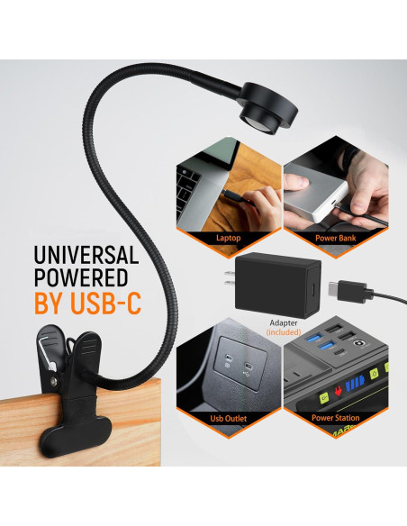 Luz de Lectura LED RVSPARK con Clip Flexible y 3 Modos
