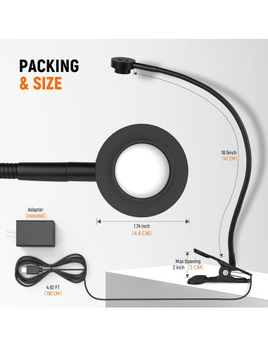 Luz de Lectura LED RVSPARK con Clip Flexible y 3 Modos