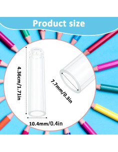 Tapa de Lápiz de Plástico Vin Beauty - 24 Pcs Transparente 2