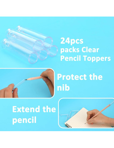 Tapa de Lápiz de Plástico Vin Beauty - 24 Pcs Transparente