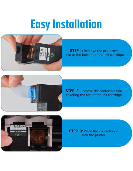 Cartucho de Tinta Negra 67XL Hothorse - Paquete de 2, 18ml