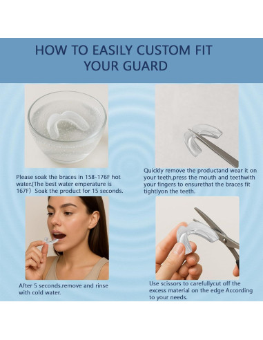 Protector Bucal Moldeable Fuzhou para Dormir - 4 Piezas