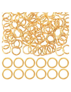 100 Anillas de Salto de Oro 18K Hzopcw 5mm para Joyería